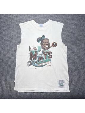 Vintage 1990 Salem San Francisco Giants Willie Mays Caricature T-Shirt Large